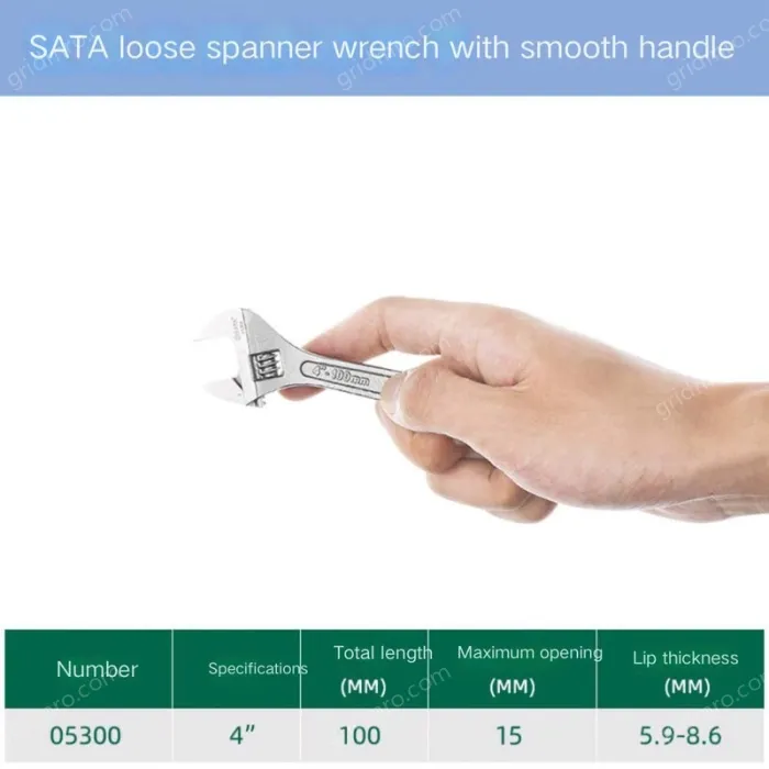 Smooth handle 4 inches, opening 15mm-05300