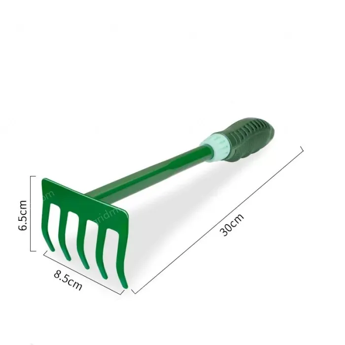 Army green five-tooth harrow